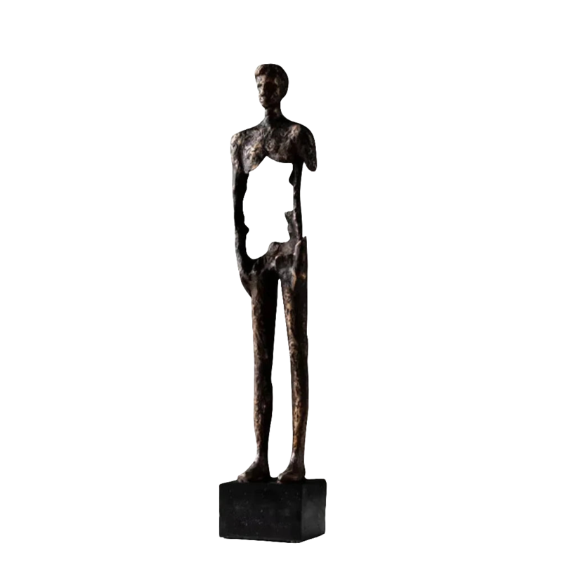 House of Avana Hollowed out Male Abstract Black Figurine Sculpture