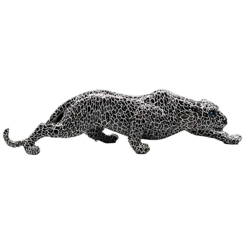 House of Avana Unique Modern Black & White Leopard Statue