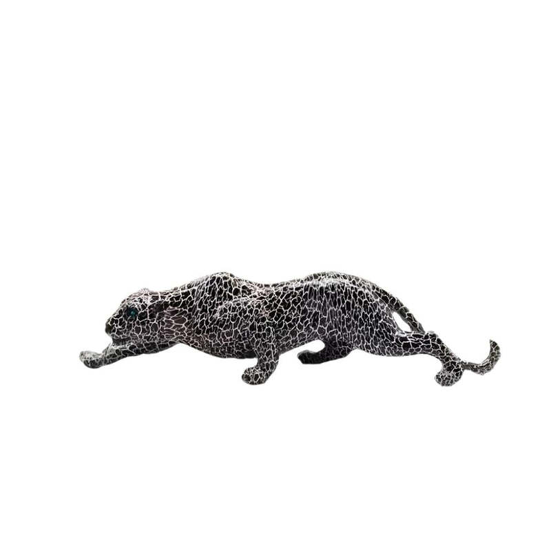 House of Avana Unique Modern Black & White Leopard Statue