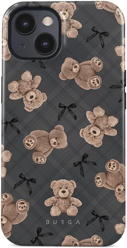 حافظة هاتف متوافقة مع حافظة الهاتف المحمول iPhone 15 PRO Hybrid 2 Layer Hard Shell Silicone Case Cover Luxury Premium مقاومة للخدش BFF Cute Teddy Bears