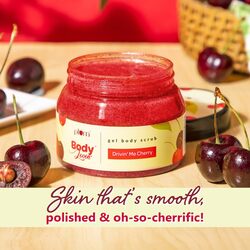 Plum BodyLovin' Body Scrub Drivin' Me Cherry Gel Body Scrub Skin Brightening Tan Removal Sulphate & Paraben Free 100% Vegan 200 g