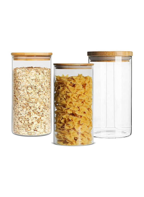 

Mash 3-Piece 750ml Round Glass Spoon Jar with Bamboo Lid, Clear