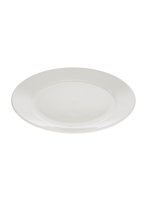 

Mash 10-inch Ceramic Flat Dinner Plate, White