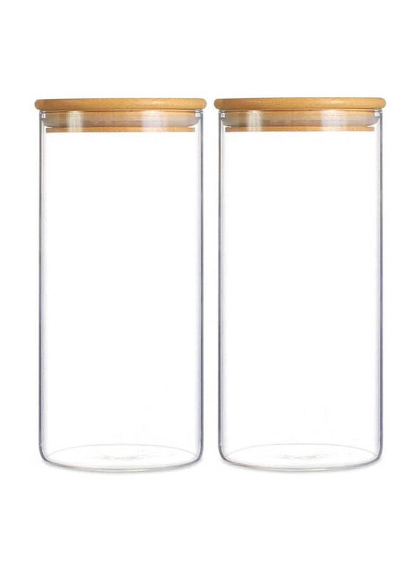 

Mash 2-Piece 1800ml Round Glass Jar with Bamboo Lid, Clear