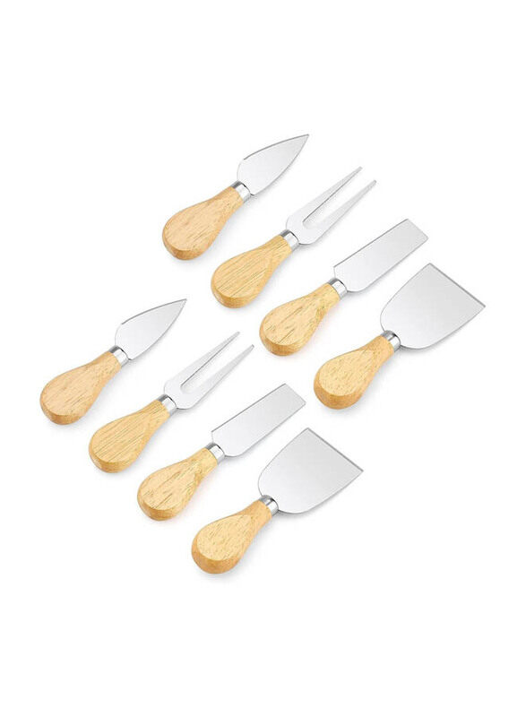 

Mash 8-Piece Stainless Steel Cheese Knives with Bamboo Handle, Multicolour