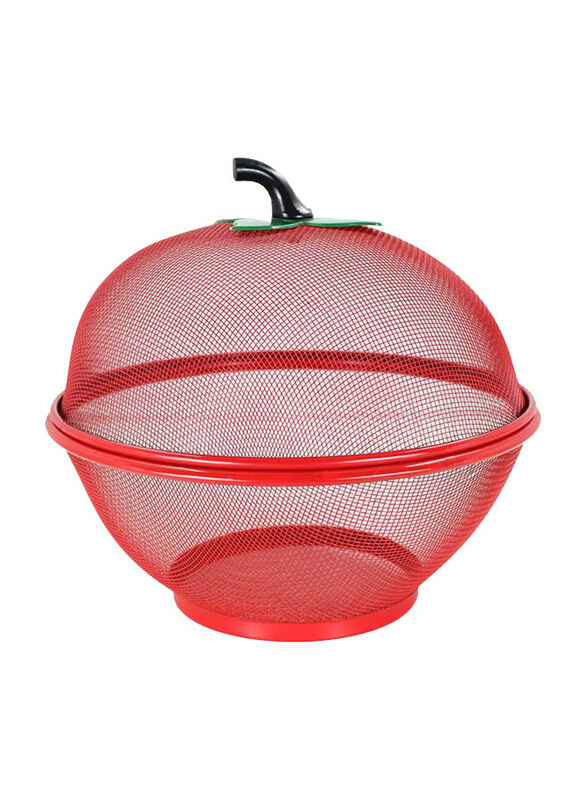 

Mash Apple Shape Metal Wire Fruit Basket, 10 Inch, Red