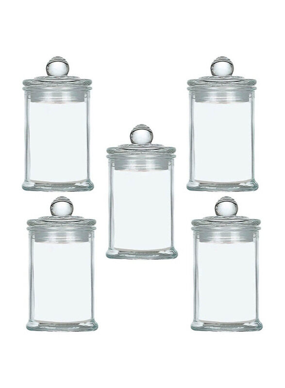 

Mash 5-Piece 750ml Glass Storage Jar with Sealed Moisture-Proof Lid, Clear