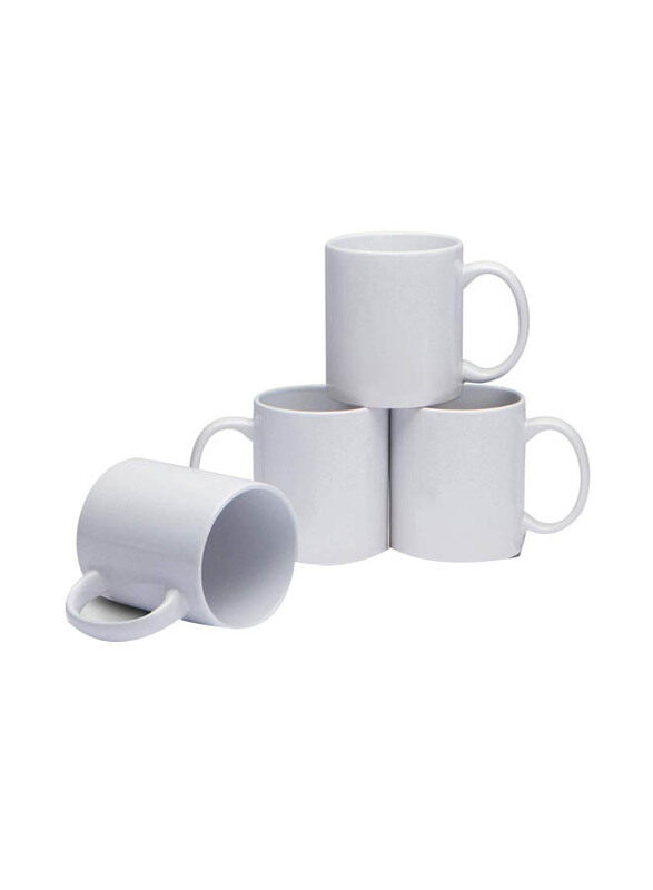 

Mash 4-Piece 325ml Ceramic Sublimation Coffee Mugs, White