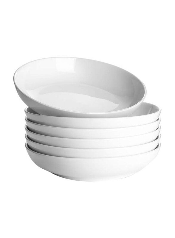 

Mash 6-Piece 25cm Ceramic Pasta Plate Set, White