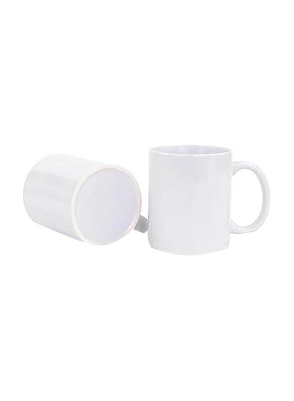 

Mash 2-Piece 325ml Ceramic Sublimation Coffee Mugs, White