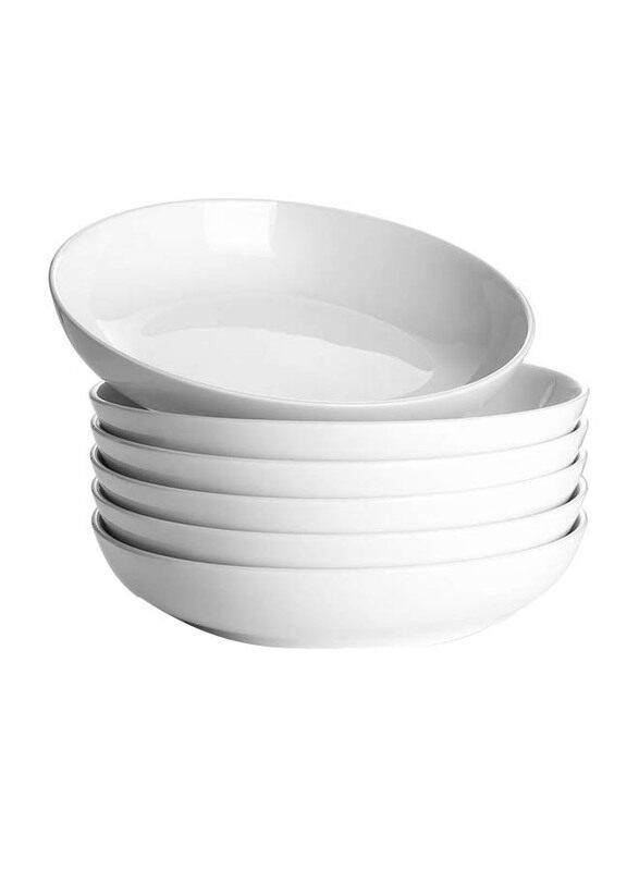 

Mash 6-Piece 25cm Ceramic Pasta Plate Set, White