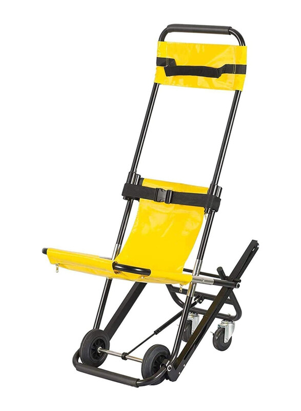

Generic Aluminum Alloy Stair Chair Firefighter Evacuation Medical Lift Stair Emergency Evacuation Chair with Quick Release Buckles, Yellow/Black