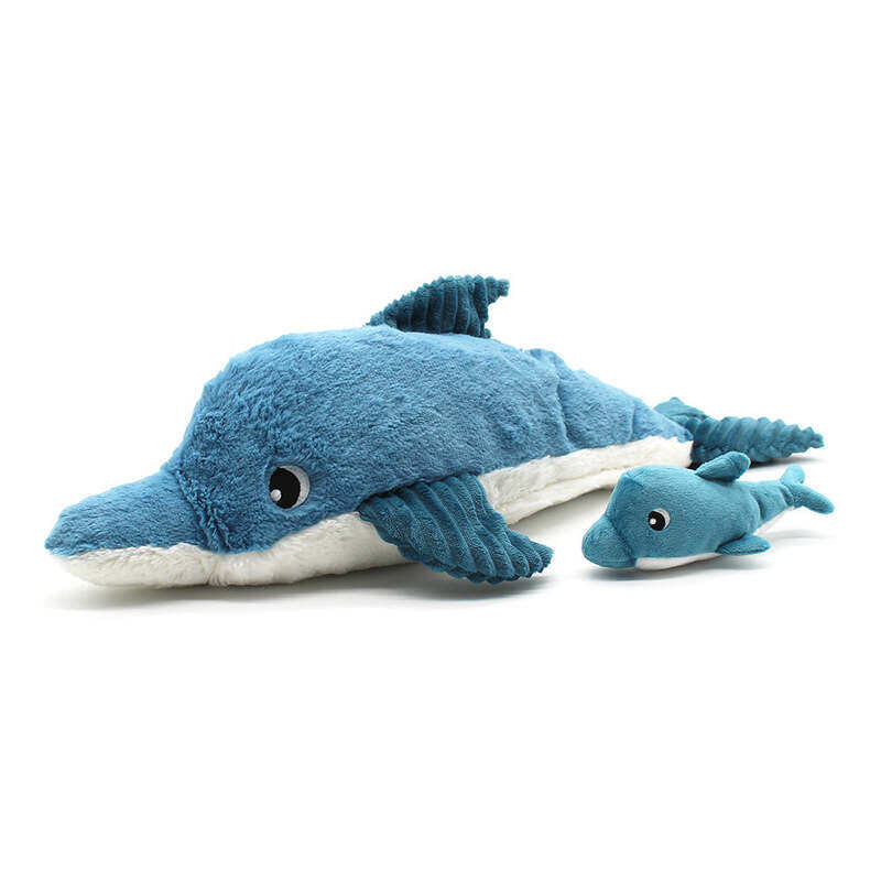 

Les Deglingos Tofou dolphin plush mother and her blue baby