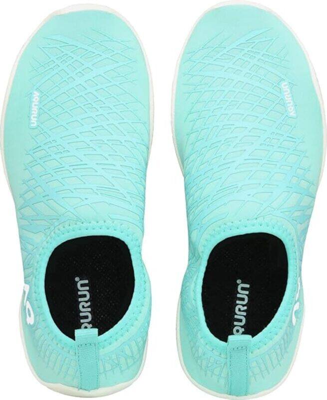 AquRun Edge White/Mint Beach Running Shoes for Toddler/Youth