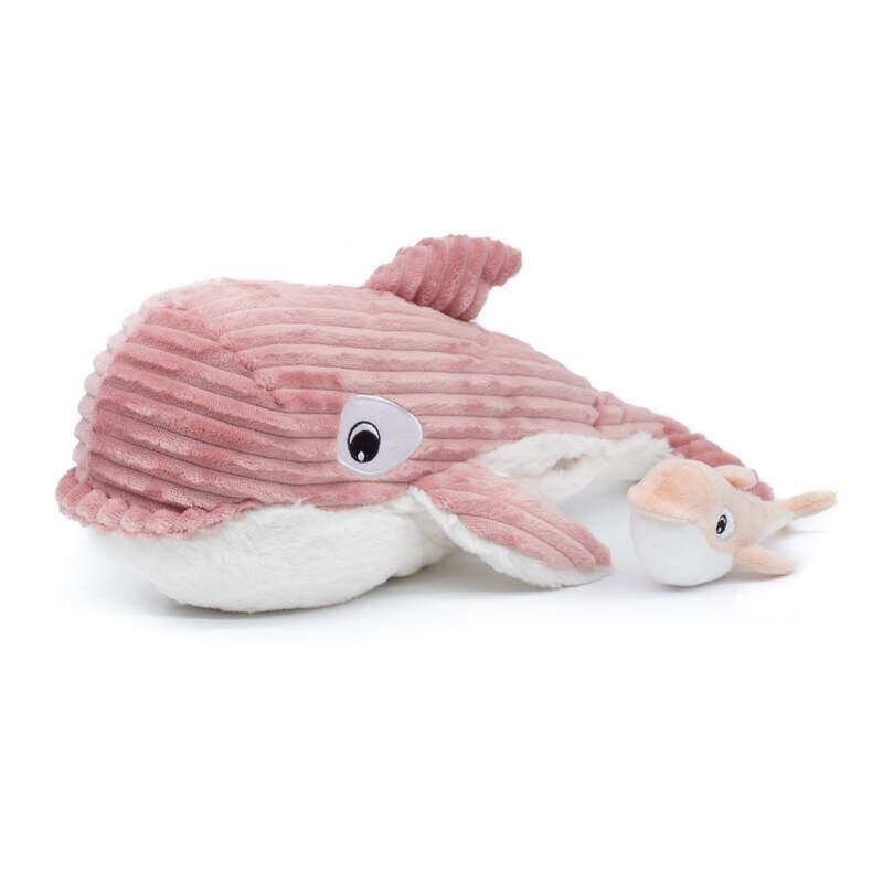 

Les Deglingos Morfalou the Jr Whale Mum & Baby Plush Toy - Soft & Cuddly Pink Orca, 35 cm Plush with Hidden Baby Orca, Ideal for Kids from Birth