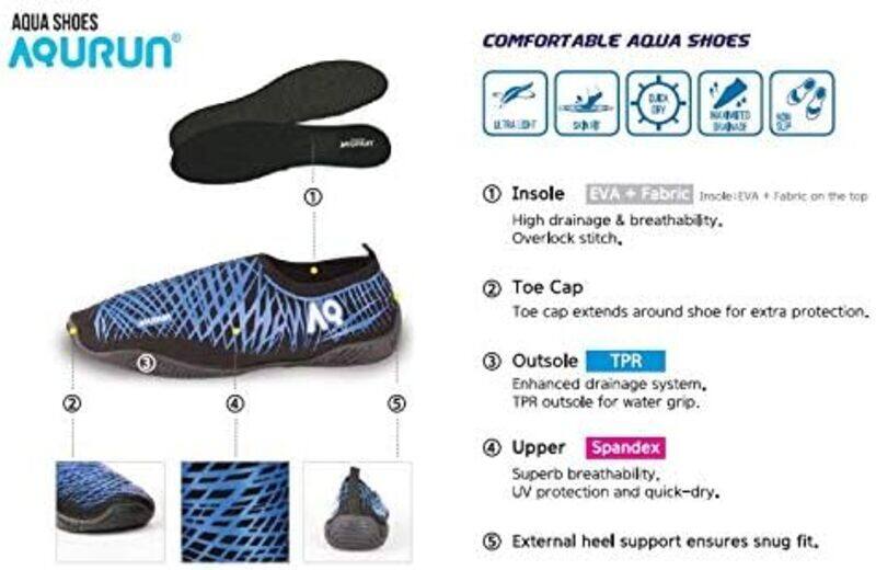 AQURUN EDGE Black - Beach Running Shoes for Toddlers & Youth