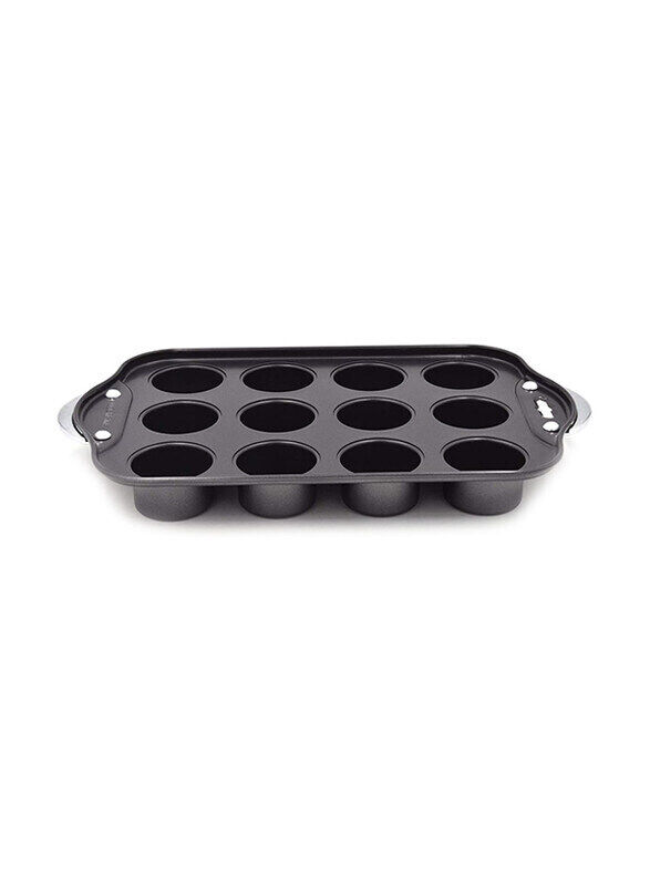 

RL Industry 12 Cup Non-Stick Muffin Pan, CB00986, 35.5x21x4.8 cm, Black