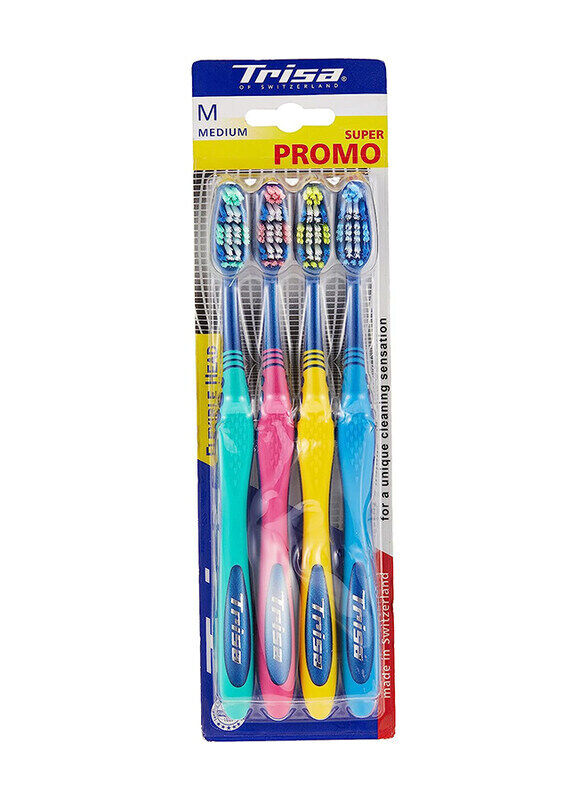 

Trisa Flex Head Toothbrush, Medium, 4 Pieces
