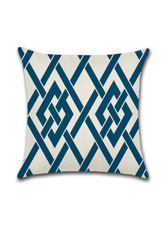 

ACEIR 45 x 45cm Printed Cotton Blend Cushion Cover, Blue White