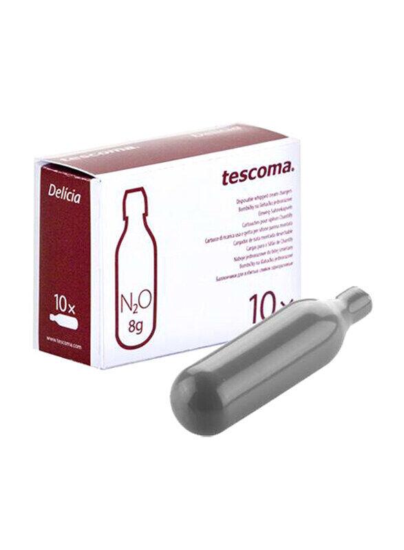 

Tescoma 10-Piece Delicia Disposable Whipped Cream Charger, Grey