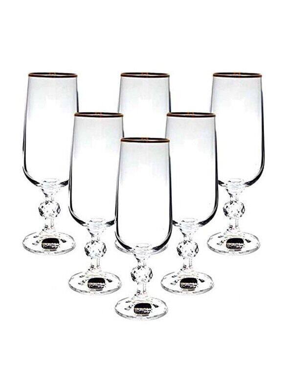 

Bohemia 180ml 6-Piece Flute Claudia Set, Clear