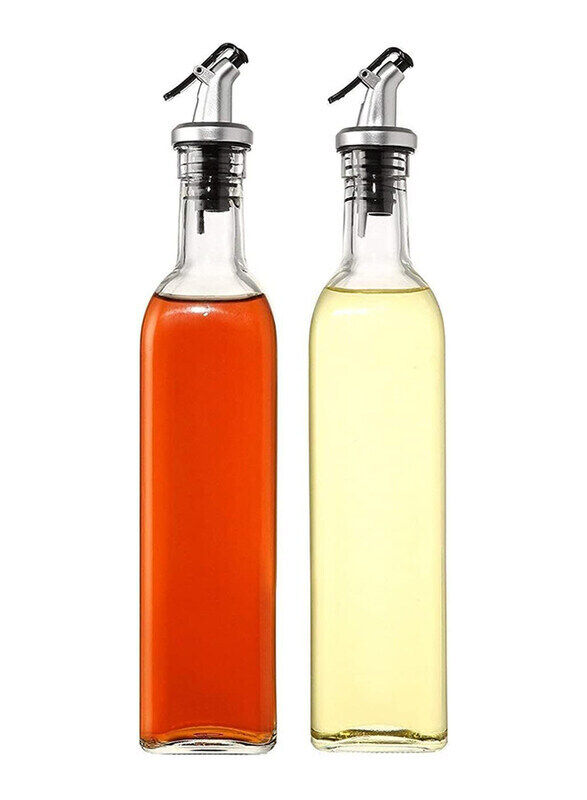 

Rahalife 2-Piece 500ml Glass Oil Bottle, Clear