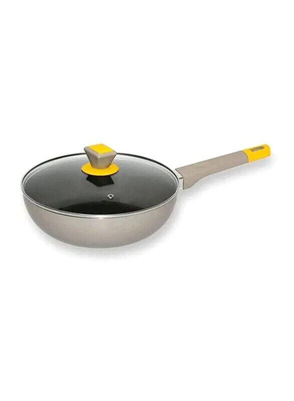 

Classy Touch 26cm Non-Stick Kadhai With Glass Lid, 26x26x8.5 cm, Multicolour
