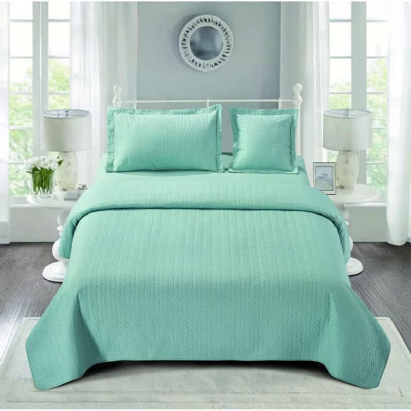 RISHAHOME 4-Piece Microfiber Spring Comforter Set, 160 x 210cm, Green