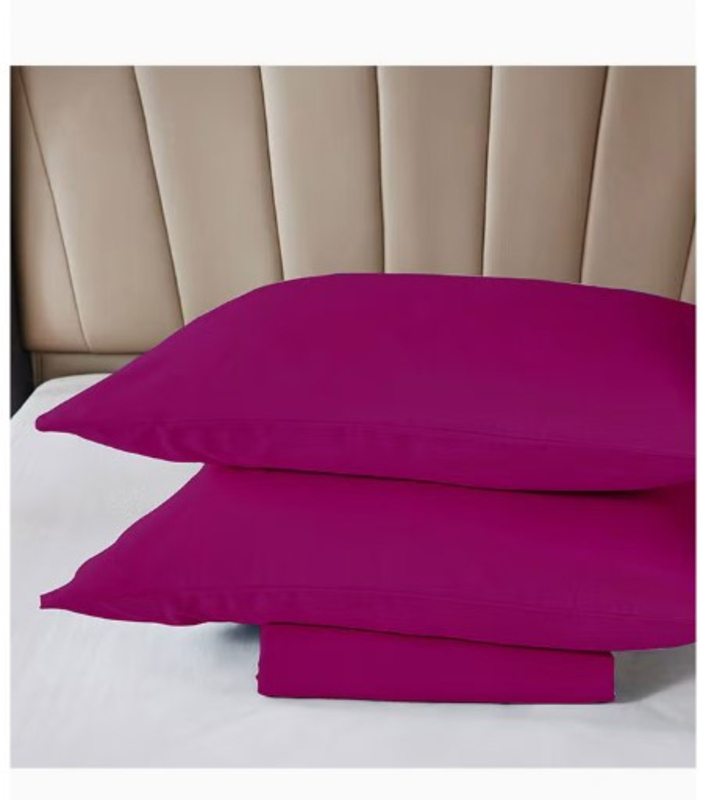 RAHALIFE HOME SOLUTION 3-Piece Microfiber Fitted Bedsheet Set, Queen, 150 x 200 + 30cm, Plum