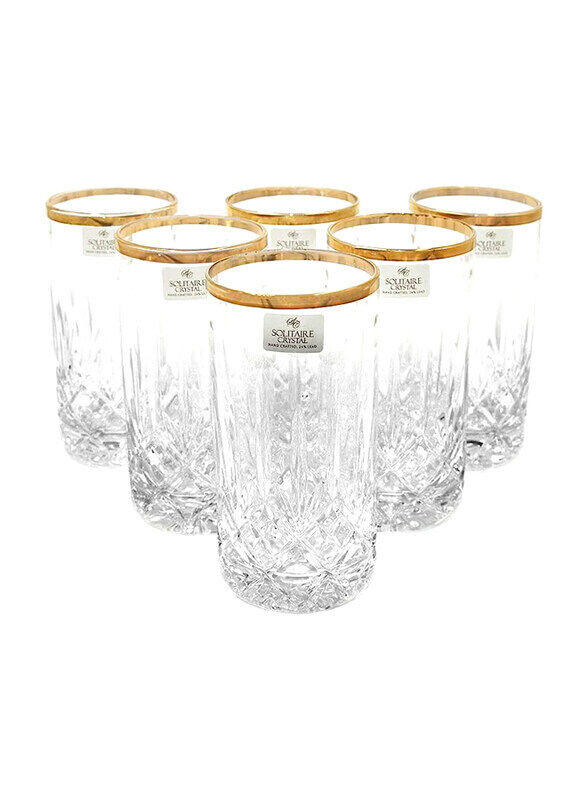 

Solitaire 6-Piece Crystal Tumbler Glass Set, 5359429, Clear
