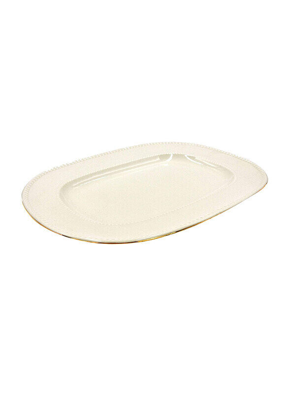 

Qualitier 33cm Oval Platter Plate, Beige
