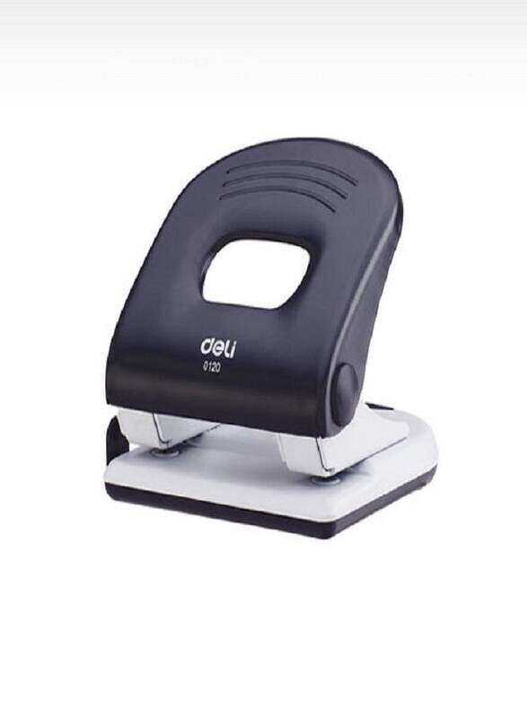 

Deli Two Hole Metal Punch 40 Sheets with Ruler, Black/White