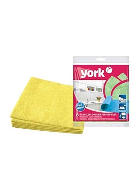 

York Household Cleaning Cloth, 6 Pieces, Yellow