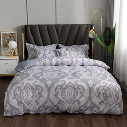 Aceir 6-Piece Microfibre Duvet Cover Set, 1 Duvet Cover + 1 Flat Bedsheet + 4 Pillow Cases, Double, 220x280cm, Multicolour