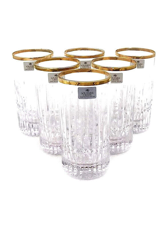 

Solitaire 6-Piece Crystal Tumbler Glass Set, 5359441, Multicolour