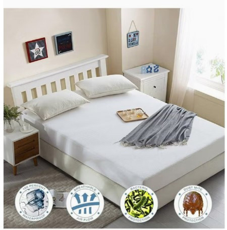 RAHALIFE HOME SOLUTION Waterproof Mattress Protector Cotton Blend, 180 x 200 x 30cm, White