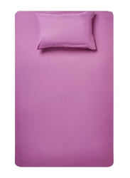 Aceir 2-Piece Microfiber Fitted Bedsheet Set, Twin, Plum