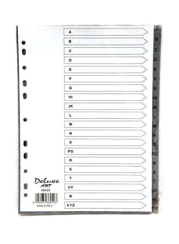 

Deluxe PVC Index Divider, A-Z Tab, 10-Piece, 48420, Grey