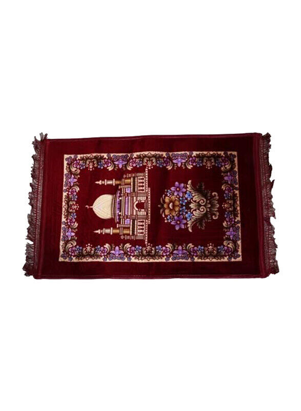 

Rahalife Anti-Slip Velvet Finish Luxury Prayer Mat, 110x70cm, Multicolour