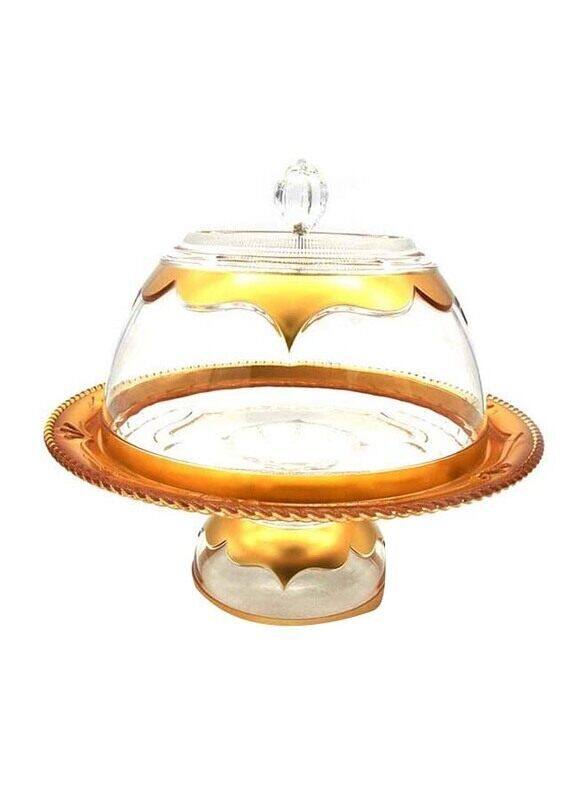 

Hao Way Cake Server with Cover Stand, p630a06st, Gold/Clear