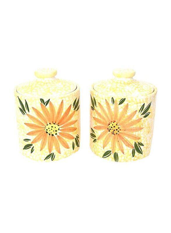 

Kitchen Souq Sunflower Decor Canister Set, 2 Pieces, Multicolour