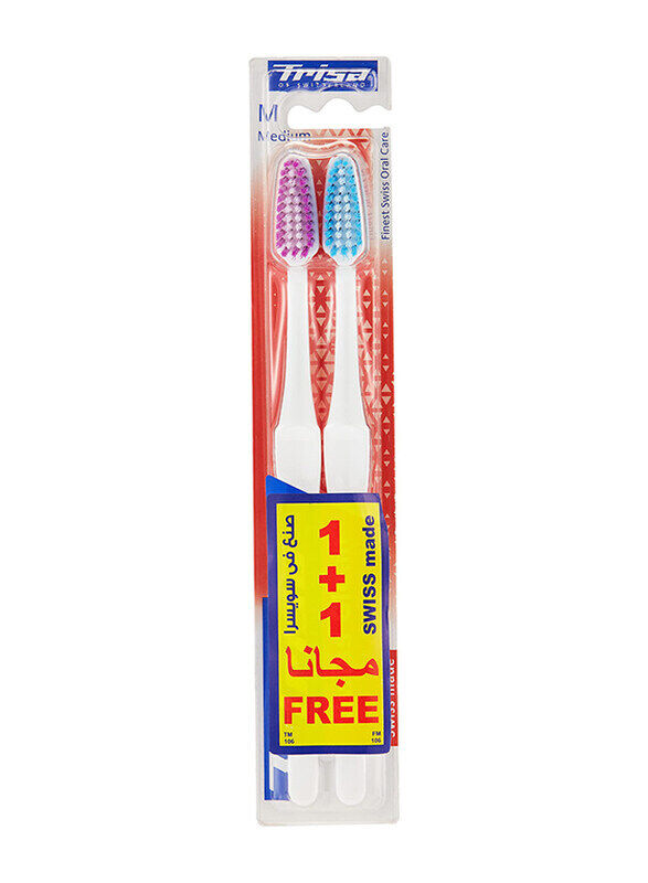 

Trisa Swiss Clean Medium Toothbrush, 2 Pieces