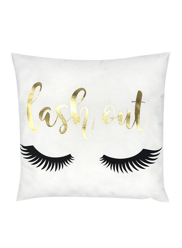 

ACEIR 45 x 45cm Eyelash Metallic Printed Cotton Blend Cushion Cover, Multicolour