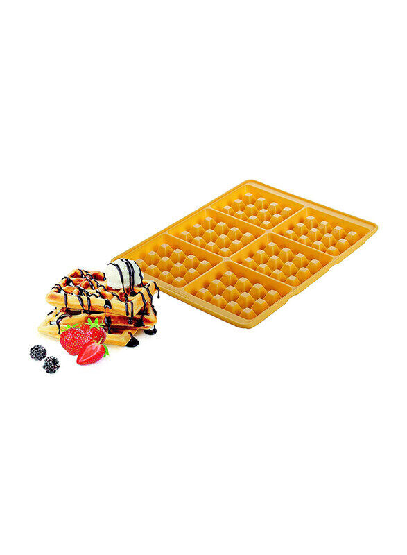 

Tescoma 6 Cup Silicone Waffle-Delicia Pan, 629342, Yellow