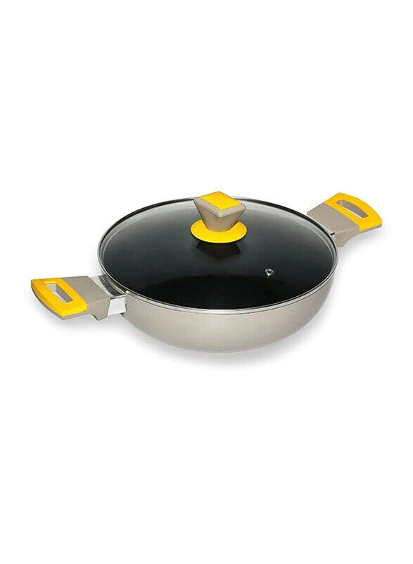 

Classy Touch 26cm Non-Stick Kadhai With Glass Lid, 26x26x8.5 cm, Multicolour