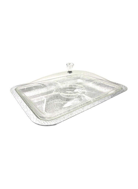 

Hao Way 50 x 38cm 4 Sections Plate with Cover, P459A182La, Clear