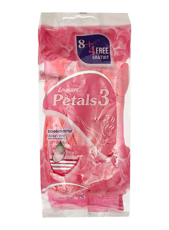 

Laser Petals 3 Shaving Razor for Women, 12 Pieces