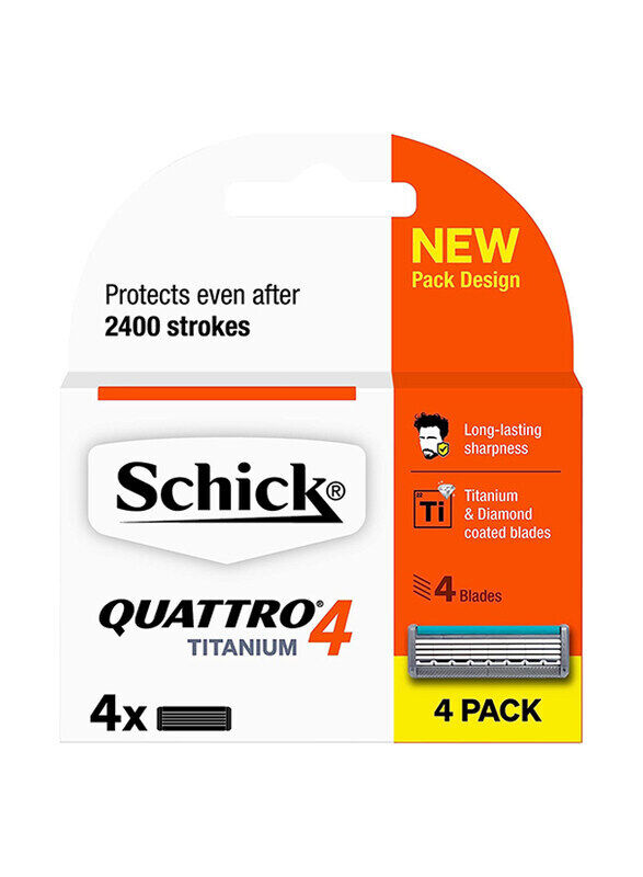 

Schick Quattro Titanium 4 Blade Razor Refill, 4 Pieces
