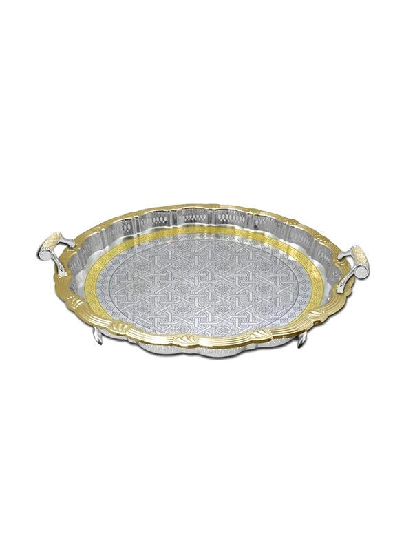 

Kingsville Round Tray, SH101TT, Silver/Gold