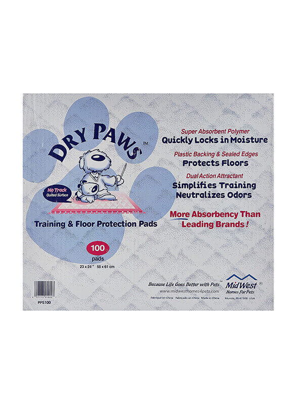 

Midwest Homes for Pets Dry Paws Training And Floor Protection Pads, 50 Counts, Multicolour